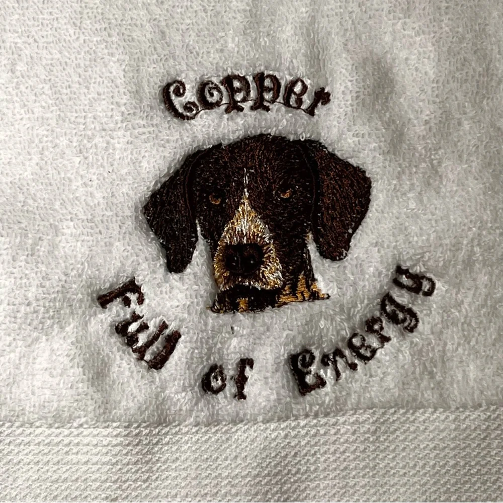 Hand Personalized Embroidered Pet Hand Towel with your Pet’s name. Dog cat fish